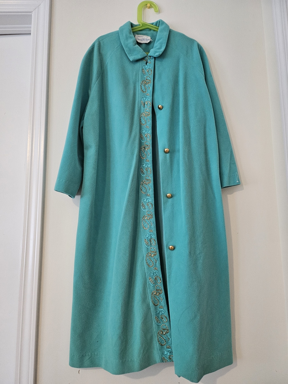 Source Unknown Teal Embellished Women's Cape Coat